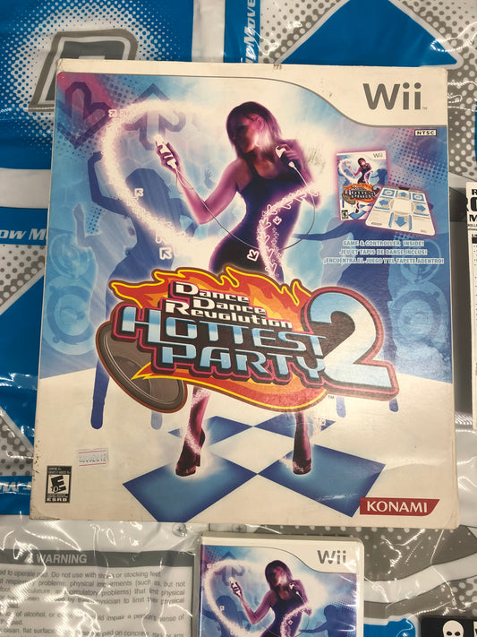 Wii - Dance Dance Revolution Hottest Party 2 Mat Bundle Nintendo Complete #2812