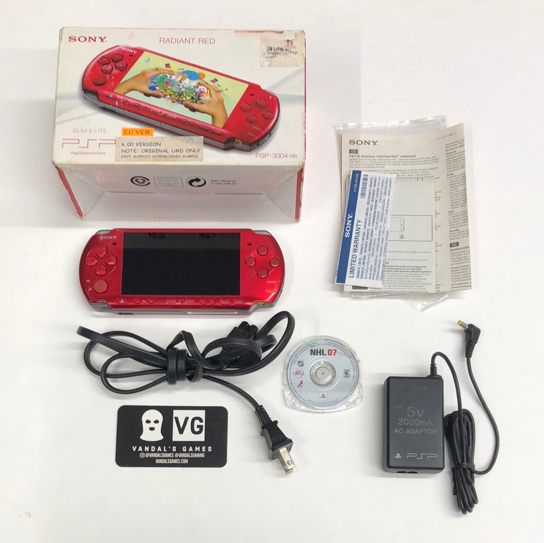 Sony PSP-3004 RED PlayStation Portable Console *No Battery