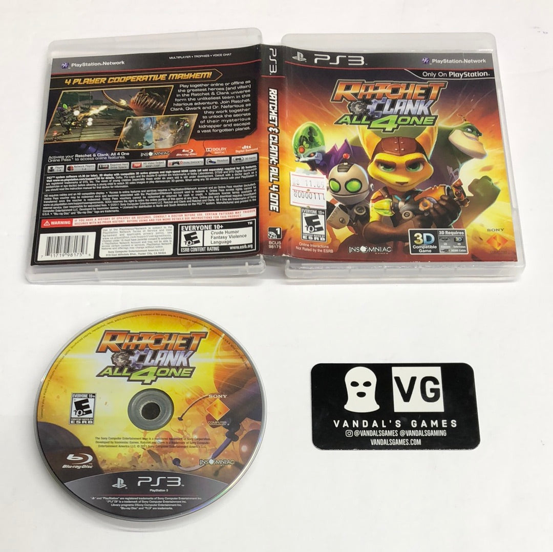 Ps3 - Ratchet and Clank All 4 One Sony PlayStation 3 W/ Case #111 –  vandalsgaming