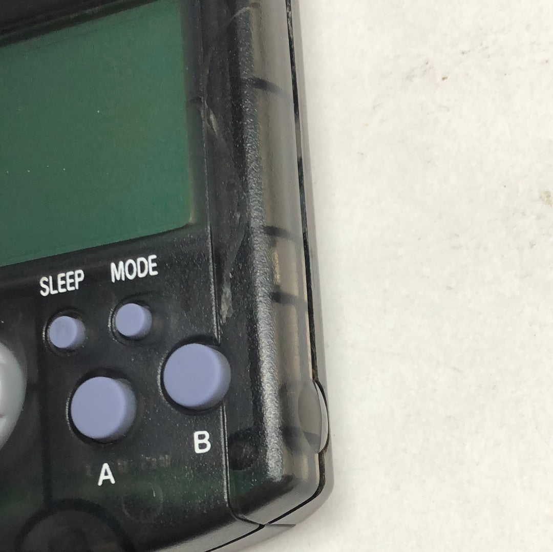 Dreamcast - VMU Clear Black Sega Visual Memory Unit W/ New Batteries Cracked #2500