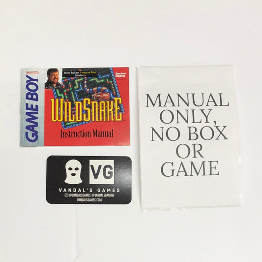 GB - Wild Snake Nintendo Gameboy Booklet Manual Only NO GAME #1991