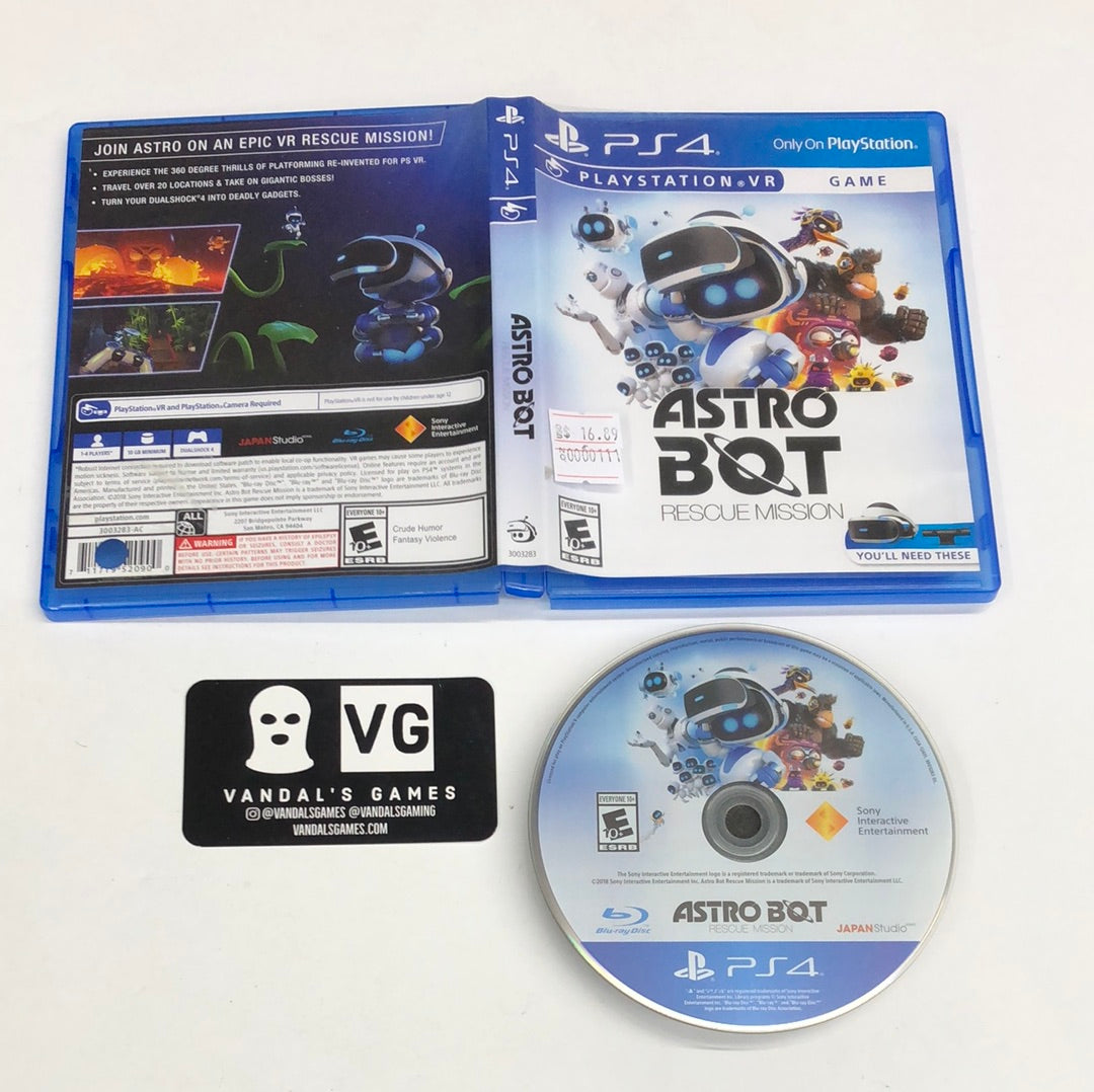 Ps4 - Astro Bot Rescue Mission PSVR Sony PlayStation 4 W/ Case #111