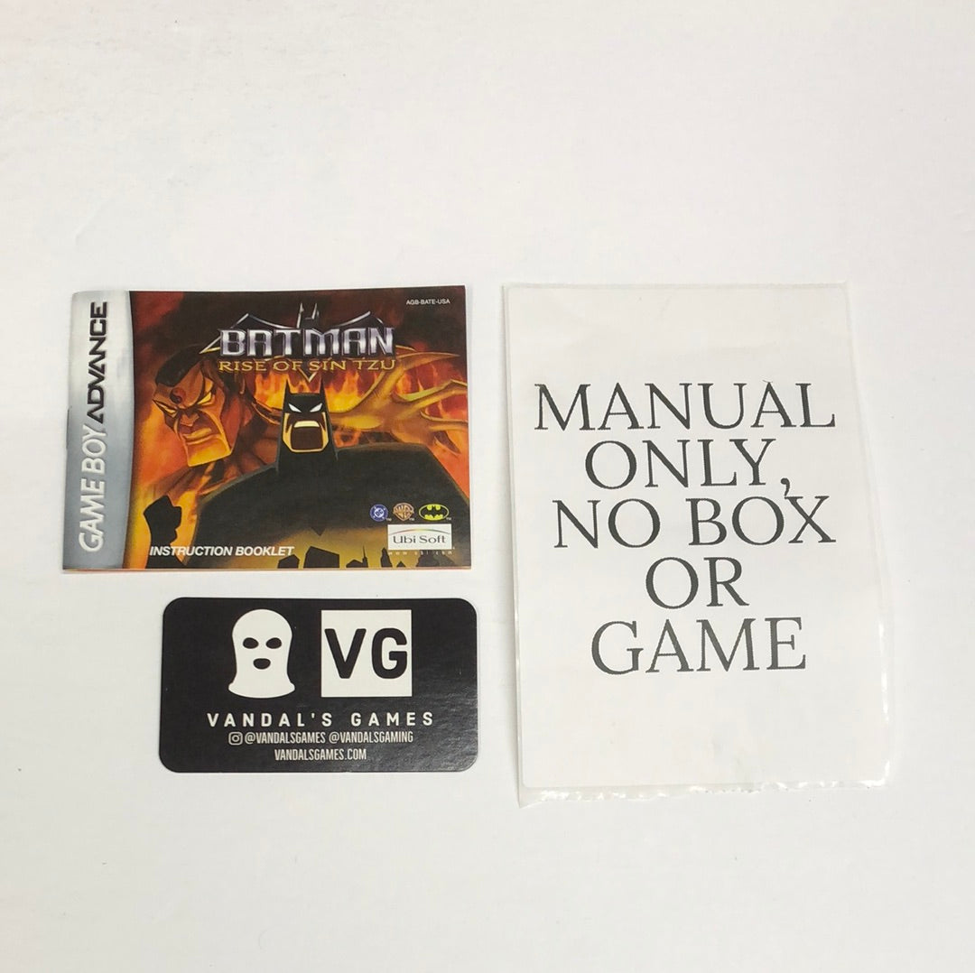GBA - Batman Rise of Sin Tzu Nintendo Gameboy Advance Manual Only #2025