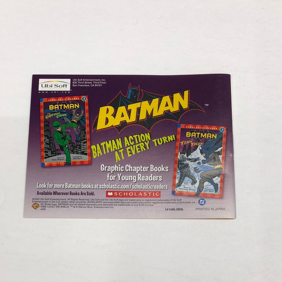 GBA - Batman Rise of Sin Tzu Nintendo Gameboy Advance Manual Only #2025