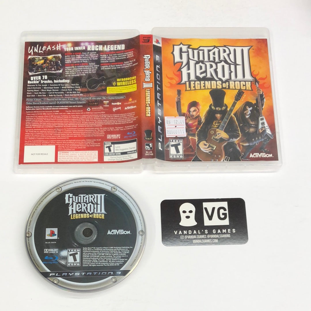 Ps3 - Guitar Hero III Legends of Rock Sony PlayStation 3 W/ Case #111