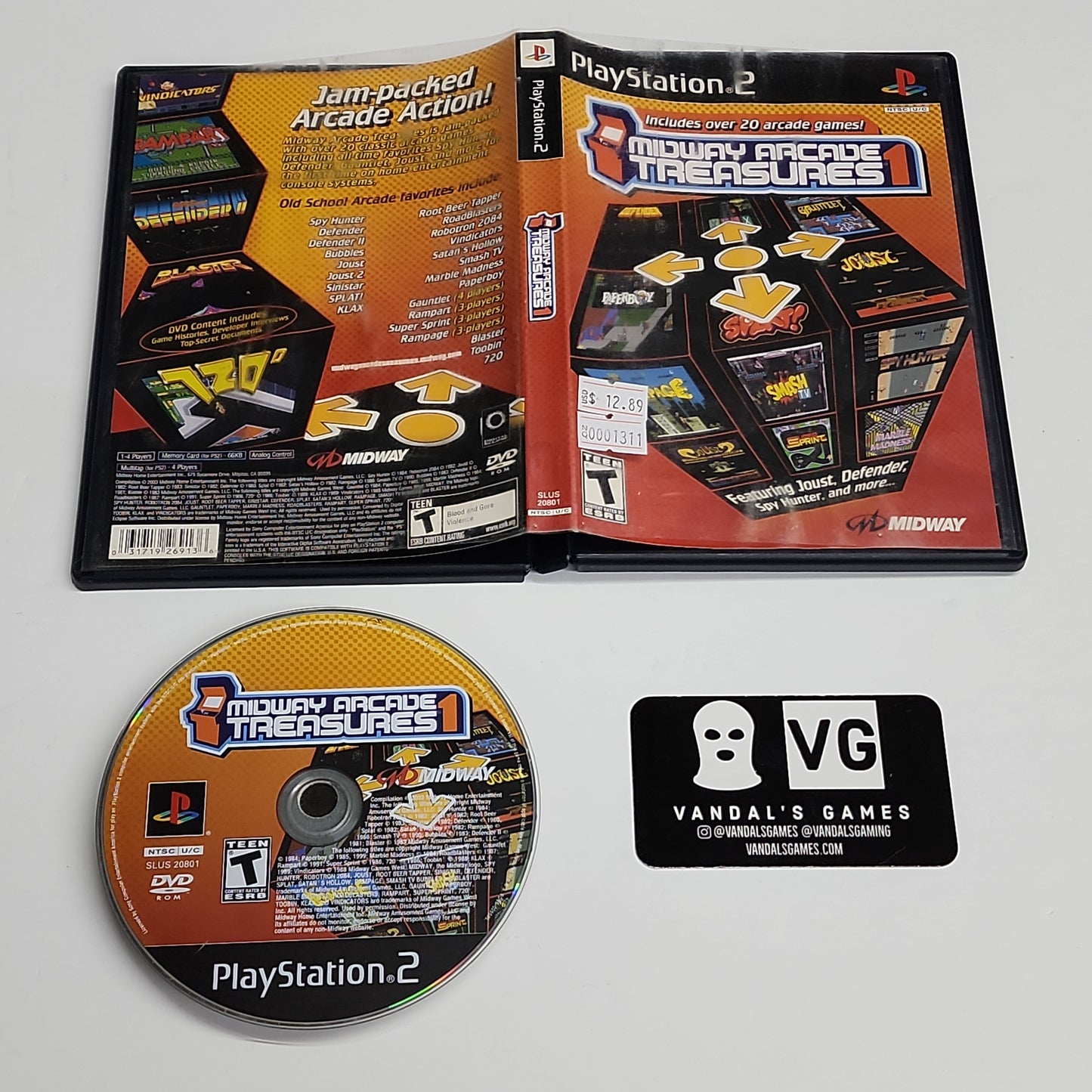 Ps2 - Midway Arcade Treasures 1 Sony PlayStation 2 w/ Case #1311