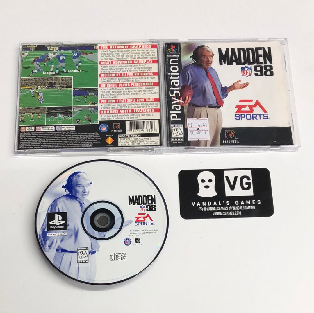 Ps1 - Madden NFL 98 W/ New Case Sony PlayStation 1 Complete #111 –  vandalsgaming