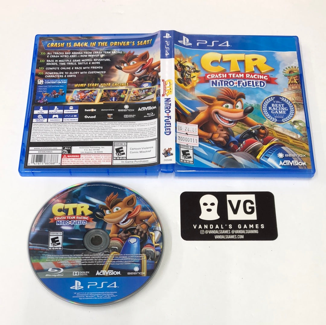 Ps4 - CTR Crash Team Racing Nitro Fueled Sony PlayStation 4 W/ Case #1 –  vandalsgaming