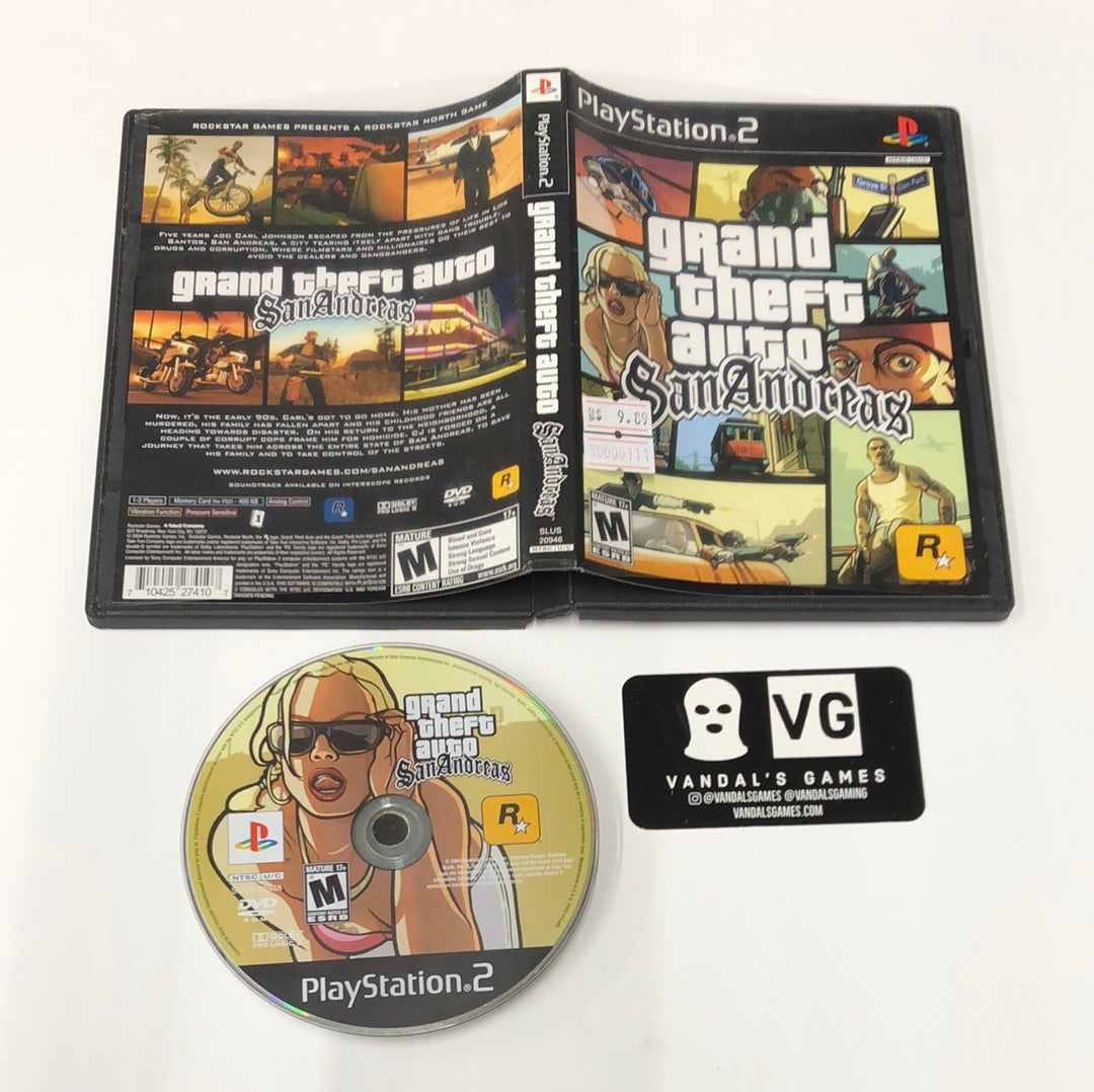 Ps2 - Grand Theft Auto San Andreas Sony PlayStation 2 W/ Case #111