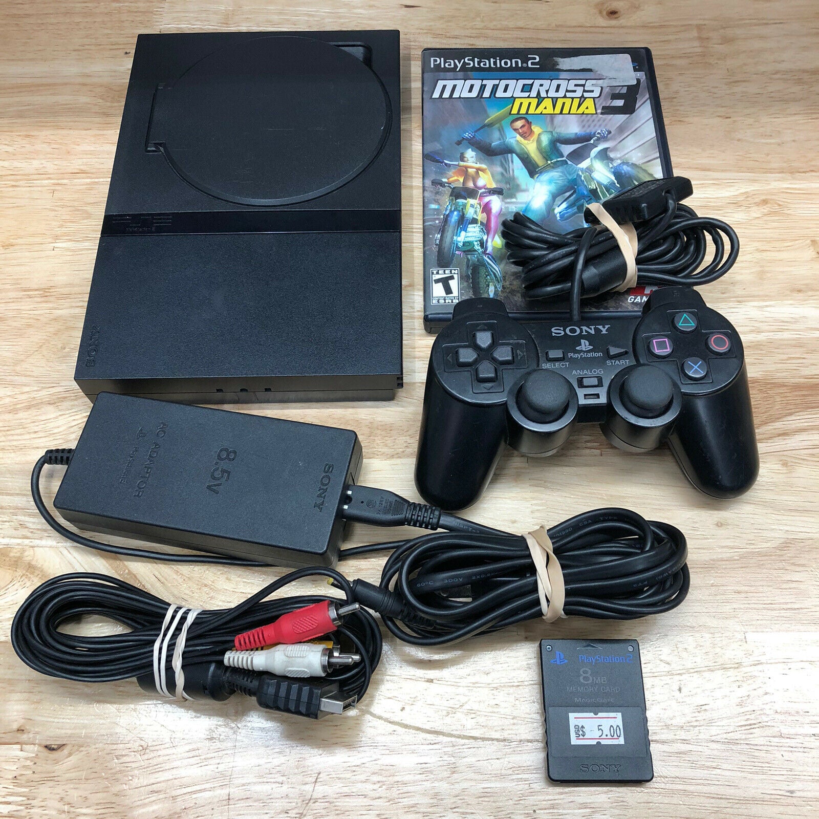 Ps2 - Console Phat Black w/ Attachable Screen Sony PlayStation 2 Tested  #1509