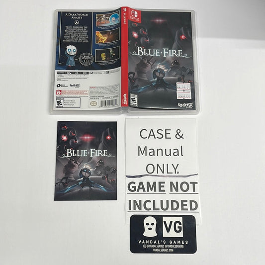 Switch - Blue Fire Nintendo Switch Case & Manual Only NO GAME #2750