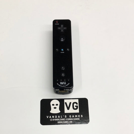 Wii - Remote W/ Motion Plus Black NO STRAP OEM Nintendo Wii U Tested #111