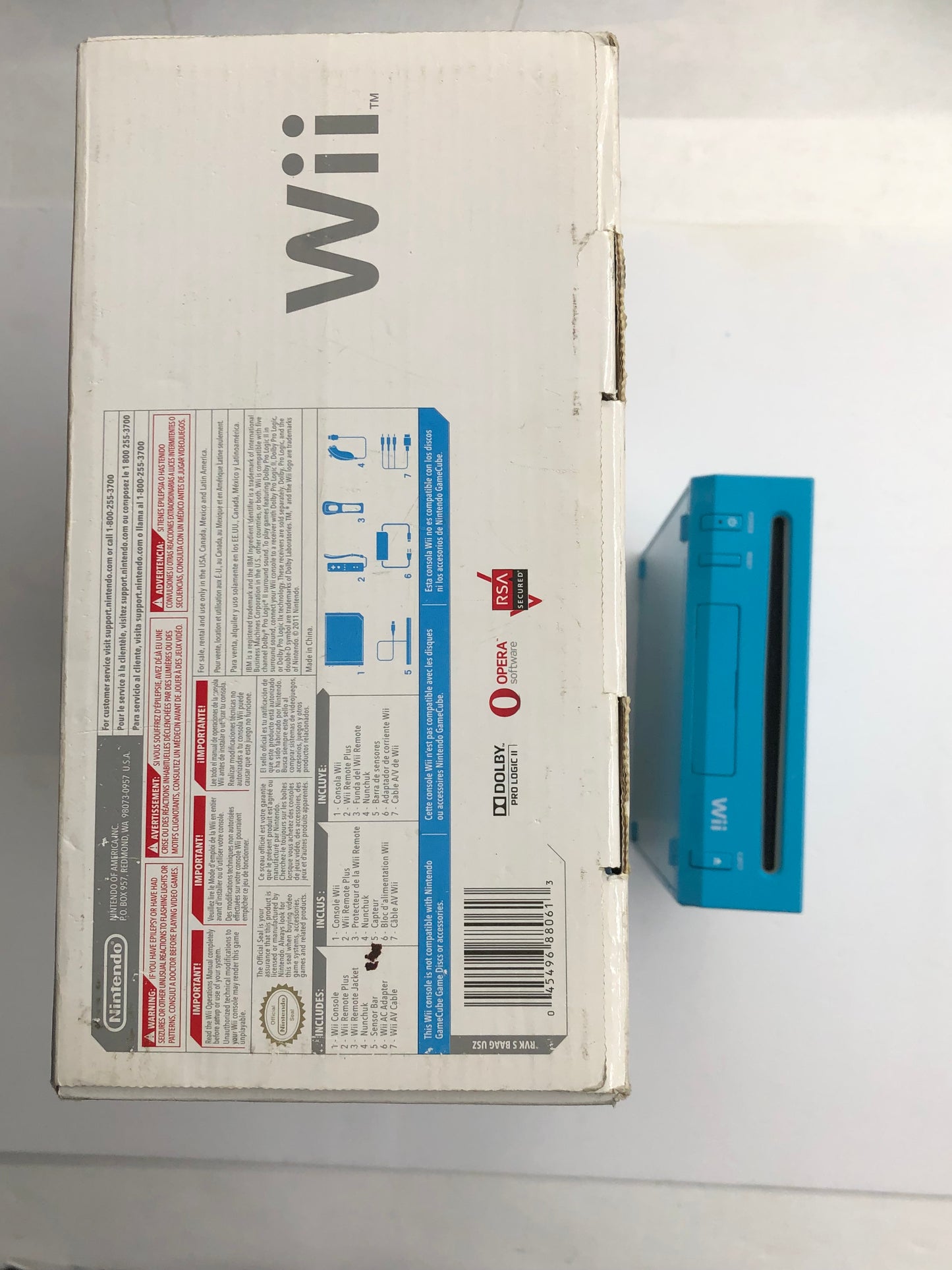 Wii - Console Blue Nintendo Wii Complete in Box W/ Game Tested #2879