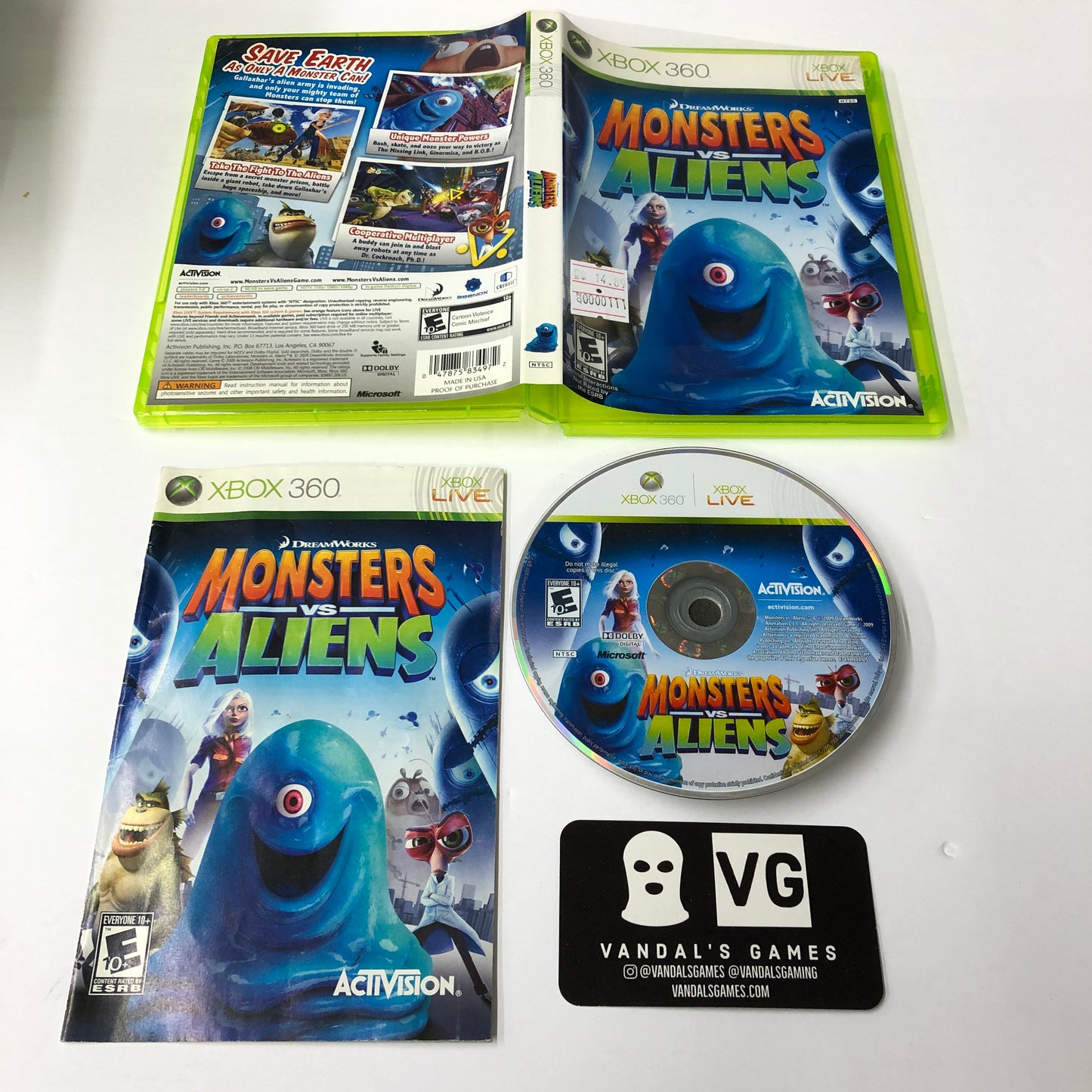 Xbox 360 - Monsters Vs. Aliens Microsoft Xbox 360 Complete #111