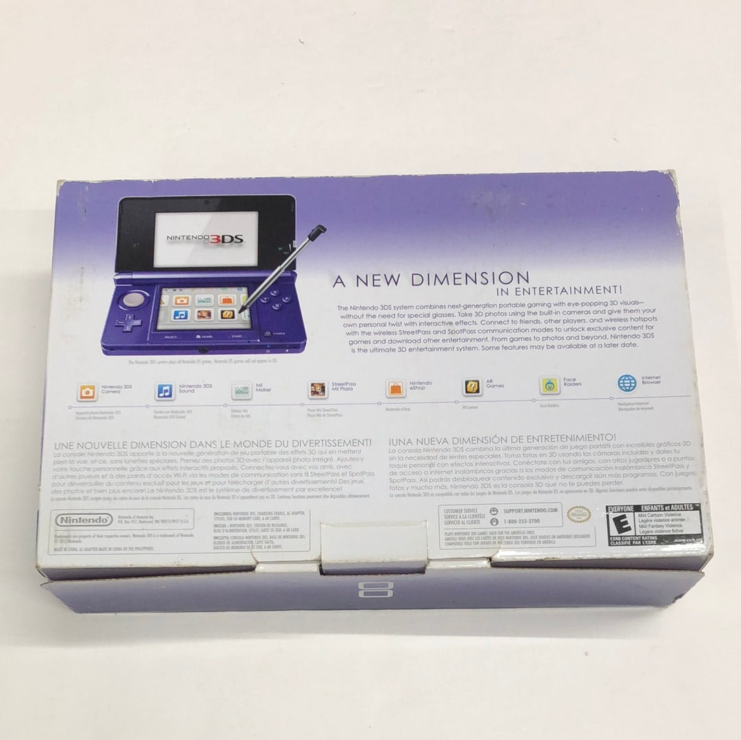3ds - Console Box & Inserts Midnight Purple Nintendo 3ds No 