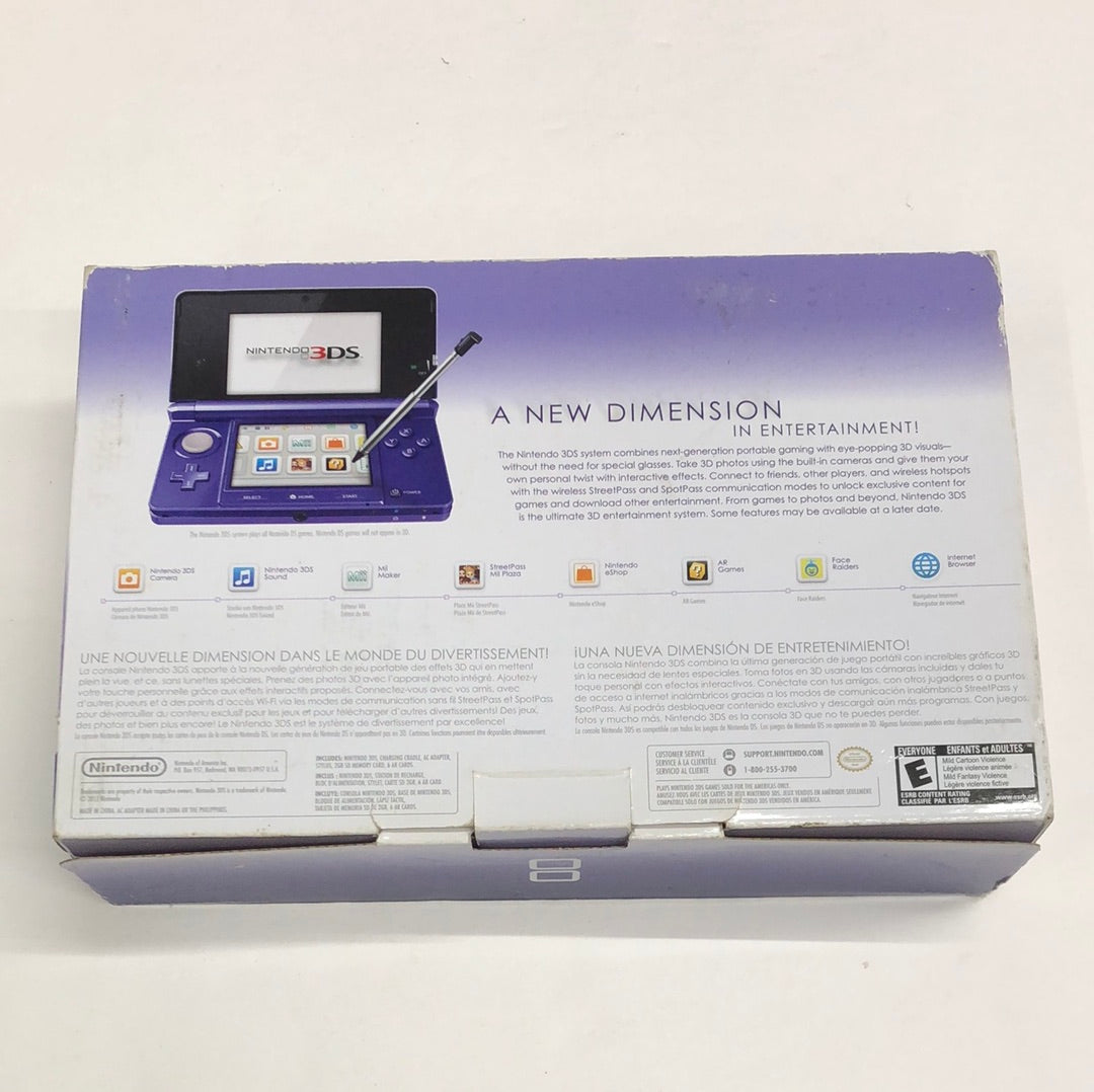 3ds - Console Box & Inserts Midnight Purple Nintendo 3ds No Console #2451