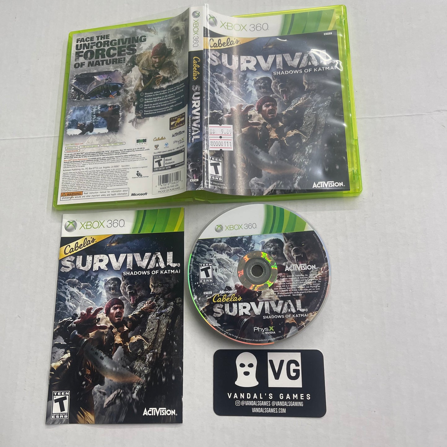 Xbox 360 - Cabela's Survival Shadows of Katmai Microsoft Xbox 360 Complete #111