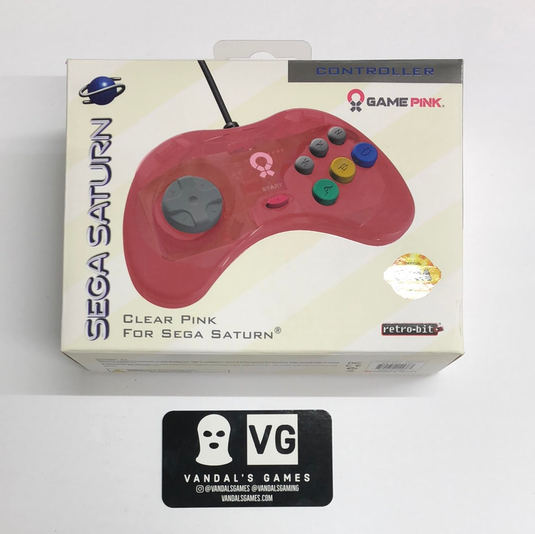 Saturn - Retro-Bit Controller Clear Pink Limited Run Games Sega New Open Box #111