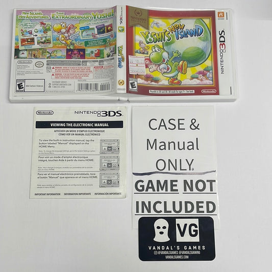 3ds - Yoshi's New Island Nintendo 3ds CASE & INSERT ONLY NO GAME #2750