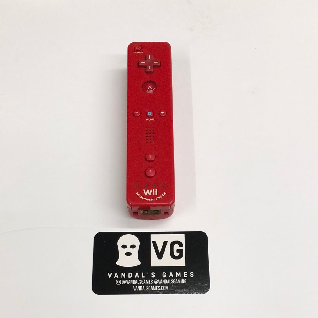 Wii - Remote W/ Motion Plus Red NO STRAP OEM Nintendo Wii U Tested #111