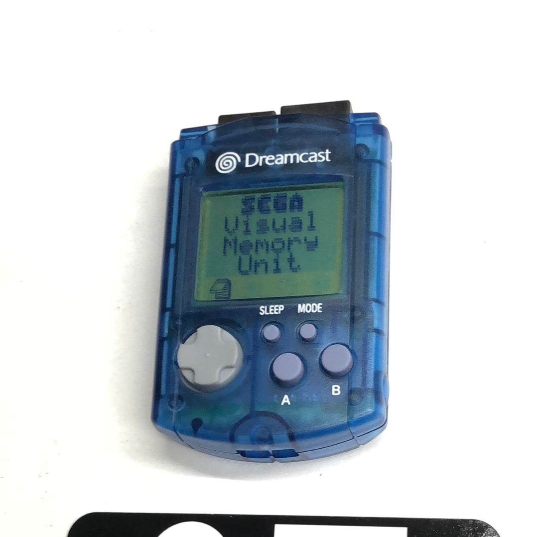 Dreamcast - VMU Clear Blue Sega Visual Memory Unit W/ New Batteries Tested #111