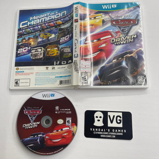 Wii U - Cars 3 Driven to Win Nintnedo Wii U W/ Case #111