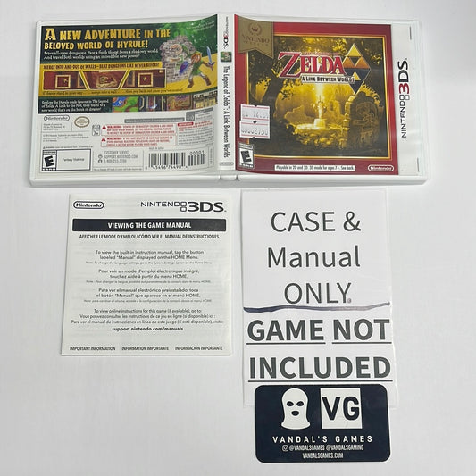 3ds - The Legend of Zelda a Link Between Worlds CASE INSERT ONLY NO GAME #2750