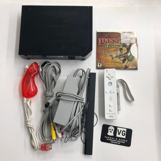 Wii - Console Black W/ Cables and Game Nintendo Wii Complete Tested #2893