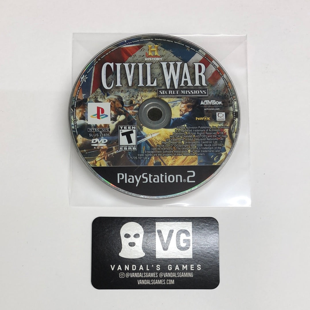 Ps2 - History Civil War Secret Missions Sony PlayStation 2 Disc Only #111