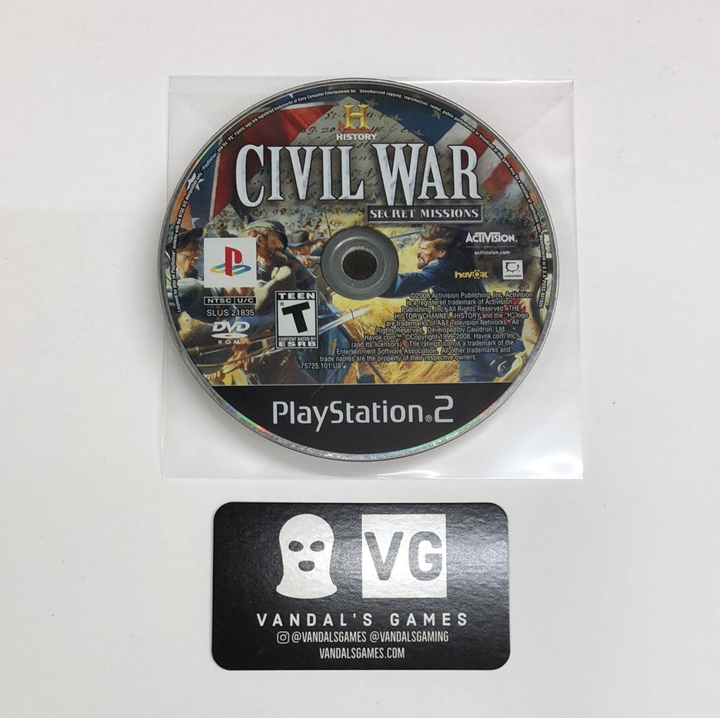 Ps2 - History Civil War Secret Missions Sony PlayStation 2 Disc Only # –  vandalsgaming