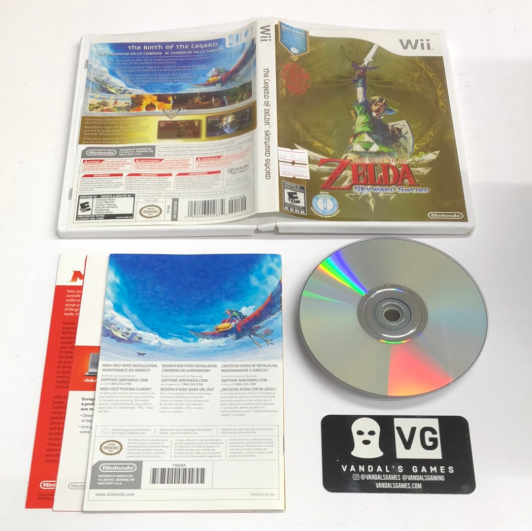 Wii - The Legend of Zelda Skyward Sword Nintendo Complete NO MUSIC CD #2851