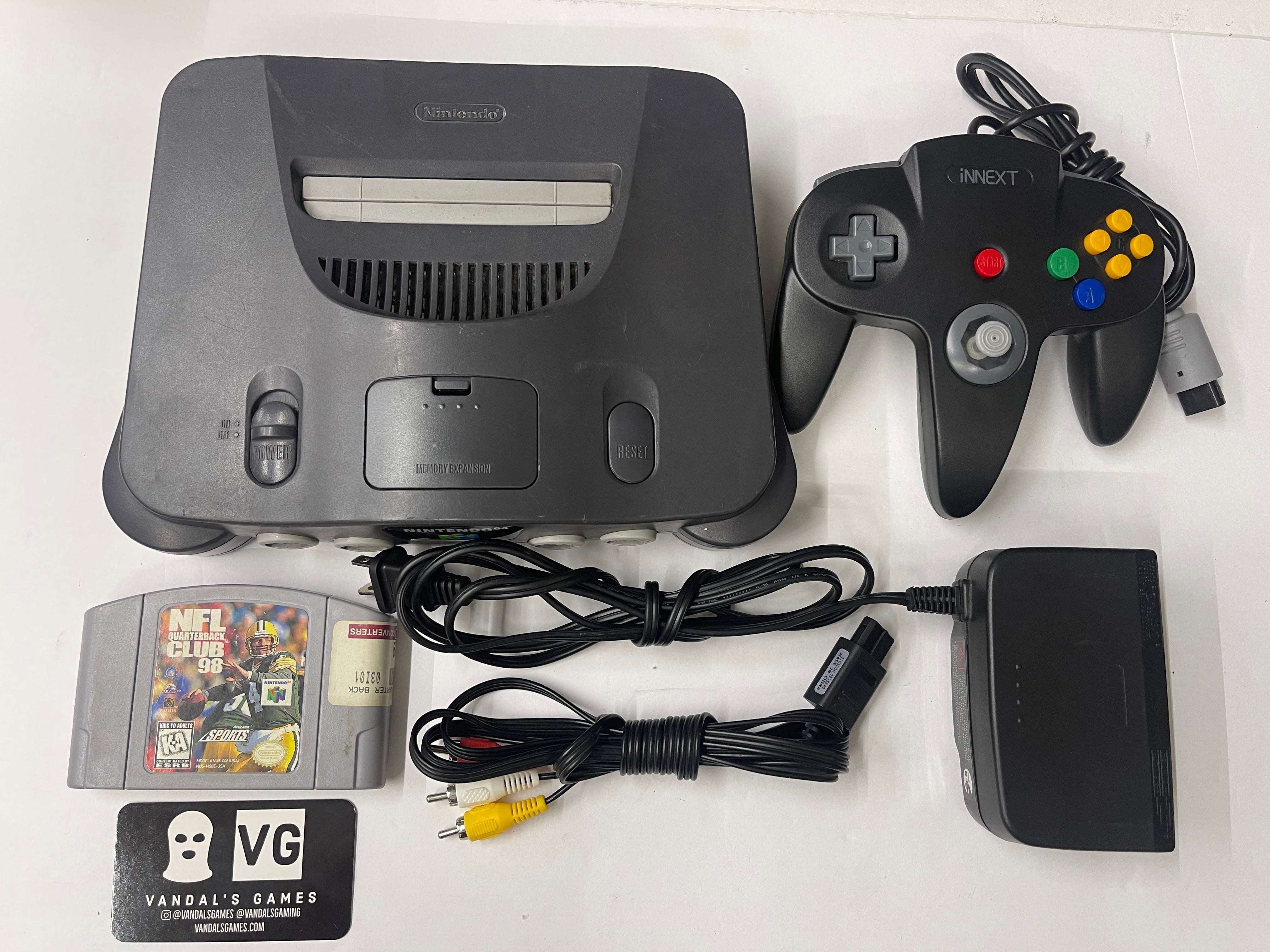 N64 Nintendo 64 shops console, power, controller and game set up