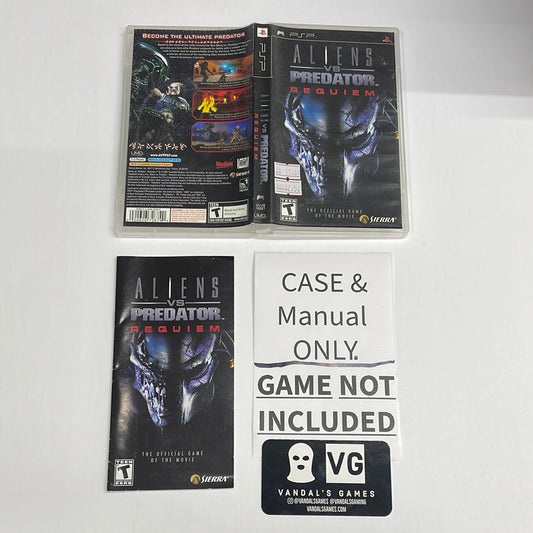 Psp - Alien Vs Predator Requiem Playstation Case Manual ONLY NO GAME #2750