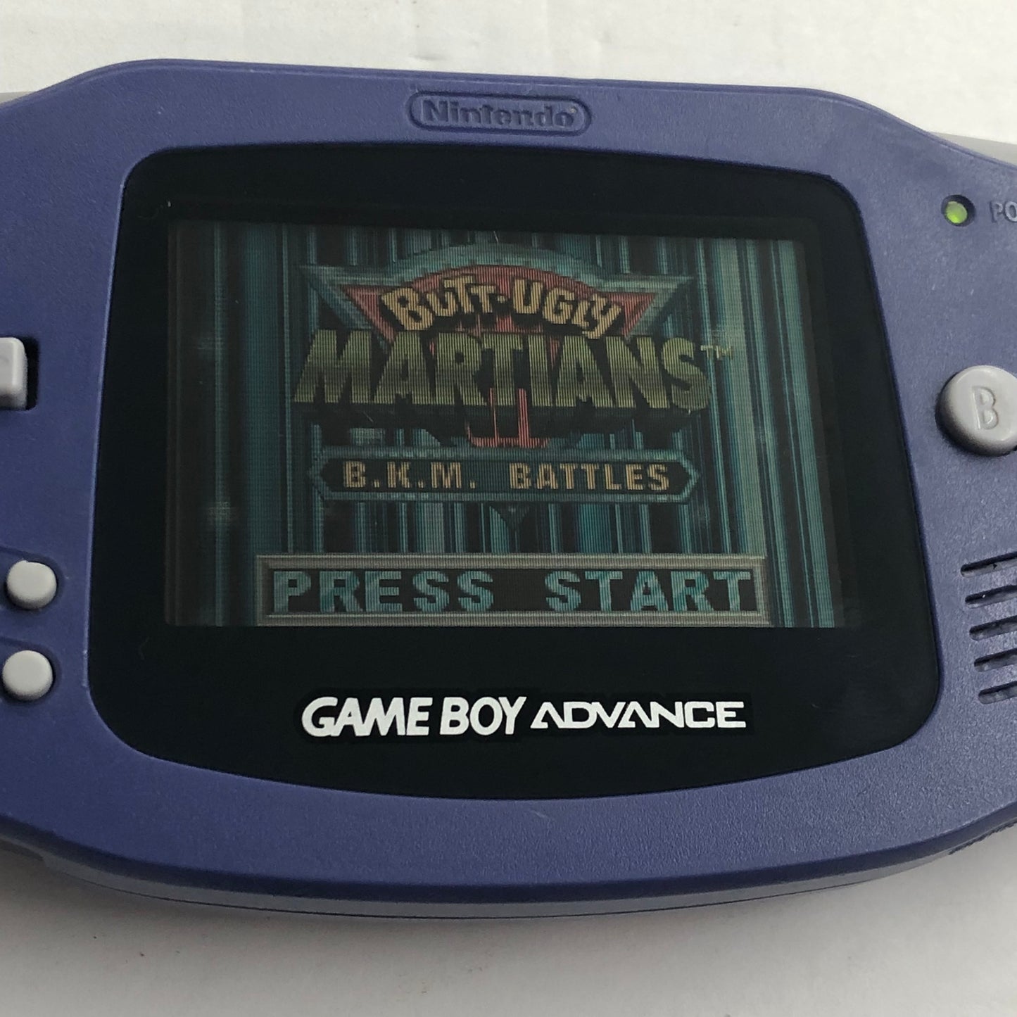 GBA - Console Indigo Nintendo Gameboy Advance W/ Battery Cover Tested #2886