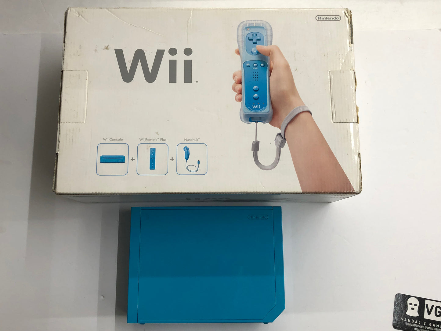 Wii - Console Blue Nintendo Wii Complete in Box W/ Game Tested #2879