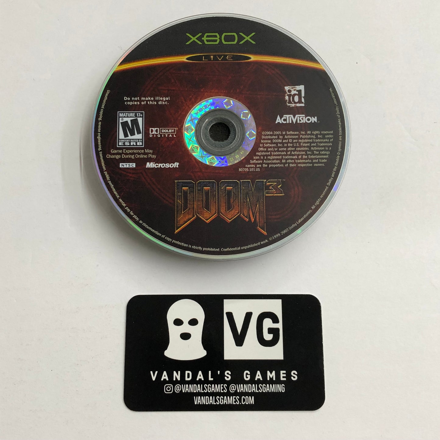 Xbox - Doom 3 Microsoft Xbox Disc Only #111