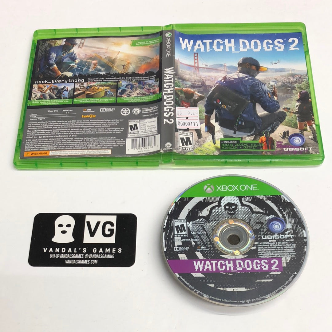 Xbox One - Watch Dogs 2 No DLC Microsoft Xbox One W/ Case #111