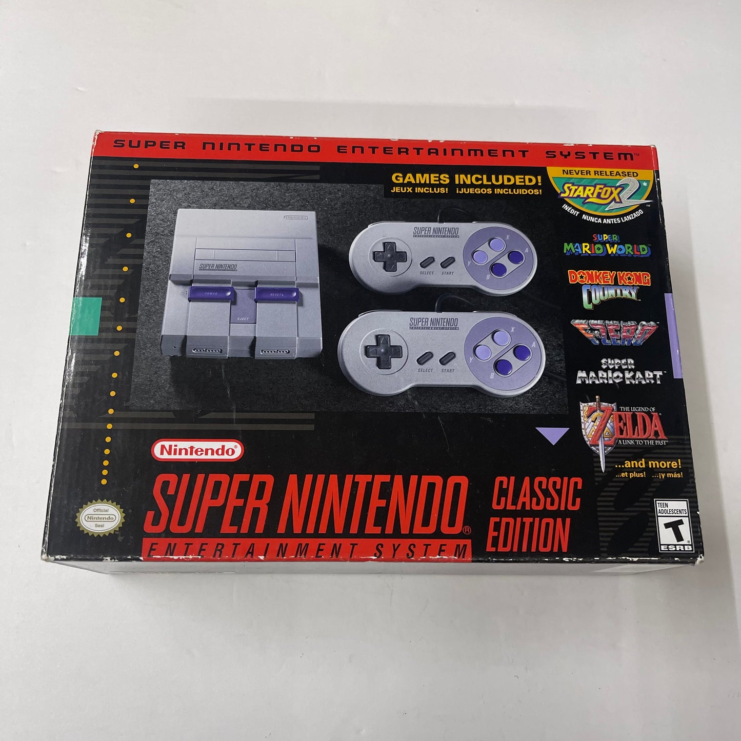 Snes - Classic Console W/ 21 Built In Games Super Nintendo Complete Tested #2901