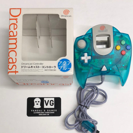 Dreamcast - Controller Aqua Blue HKT-7700 Sega W/ Box Tested #2496