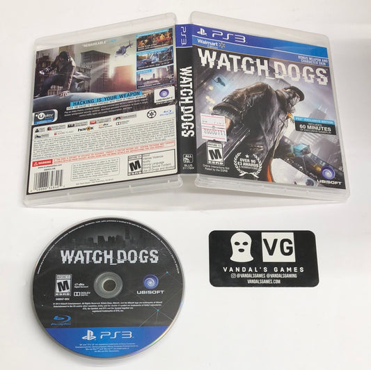 Ps3 - Watch Dogs No Walmart DLC Sony PlayStation 3 W/ Case #111