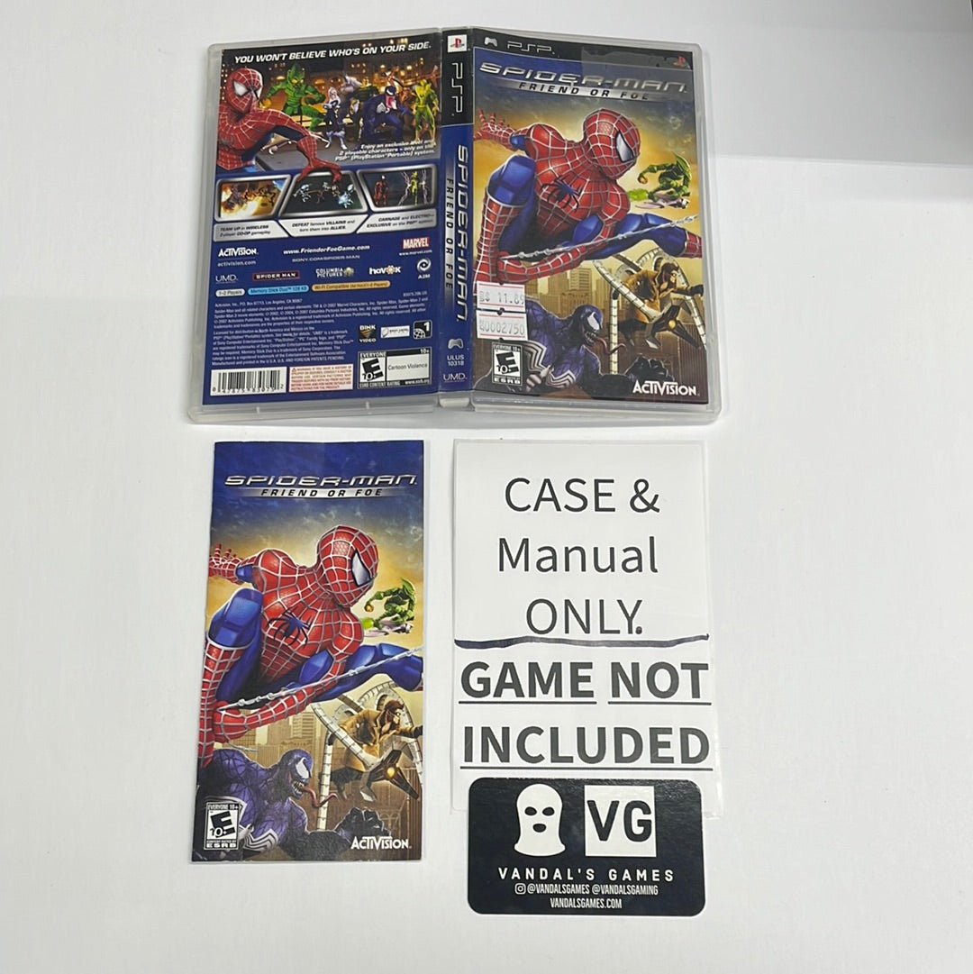 Psp - Spider-man Friend or Foe Playstation Case Manual ONLY NO GAME #2750