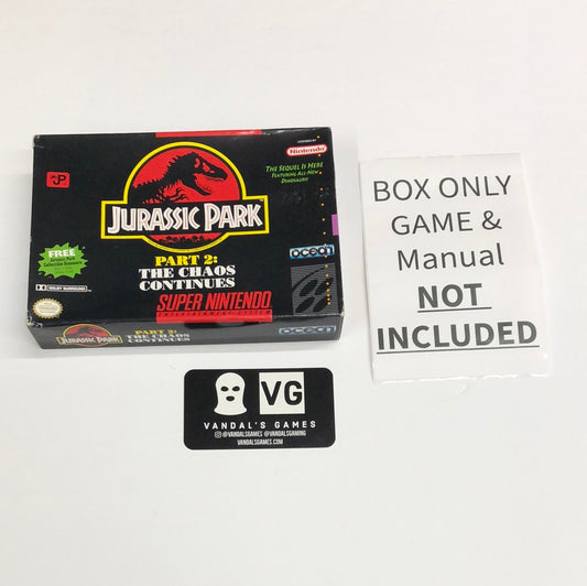 Snes - Jurassic Park Part 2 the Chaos Continues Super Nintendo Box Only #2749