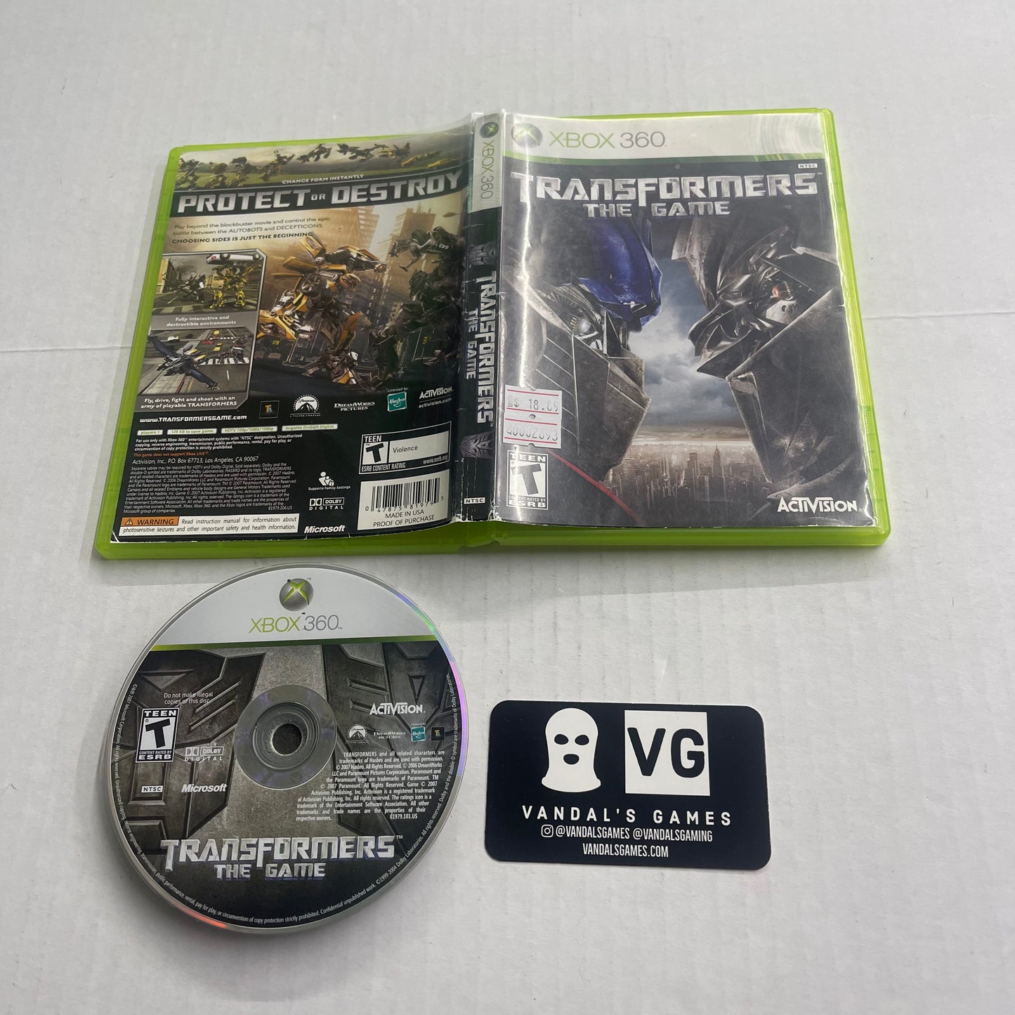 Xbox 360 - Transformers the Game Microsoft Xbox 360 W/ Case #2893