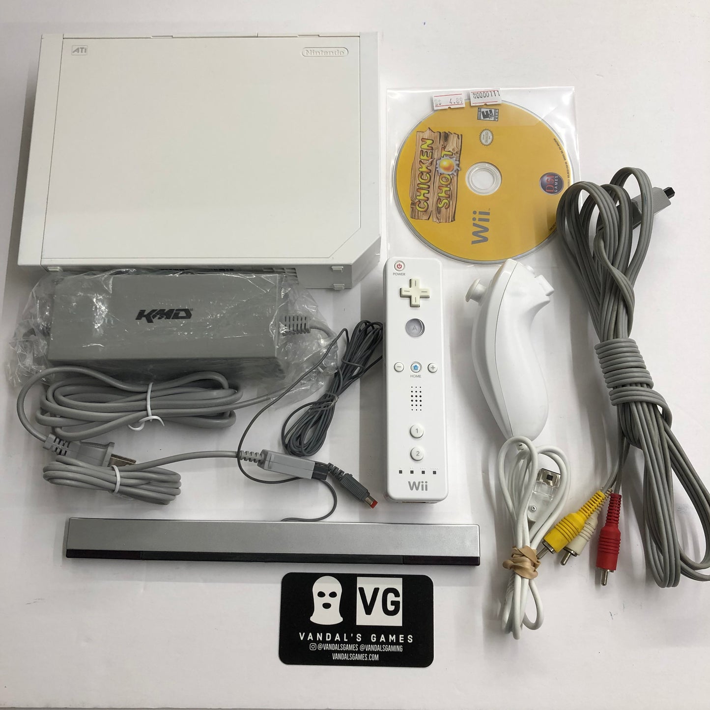 Wii - Console White W/ Cables and Game Nintendo Wii Complete Tested #2877