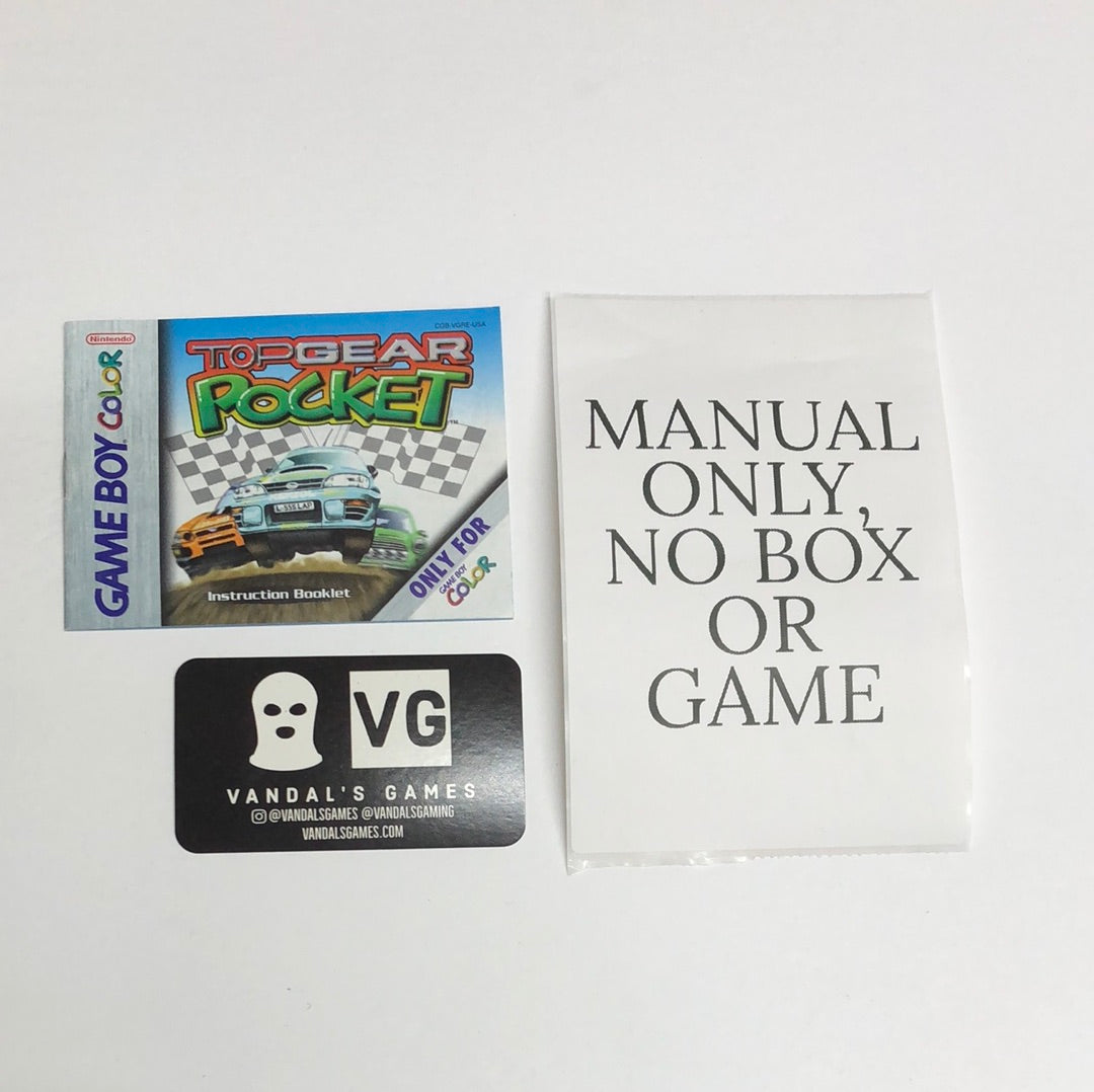 GBC - Top Gear Pocket Nintendo Gameboy Color Manual Only #1994
