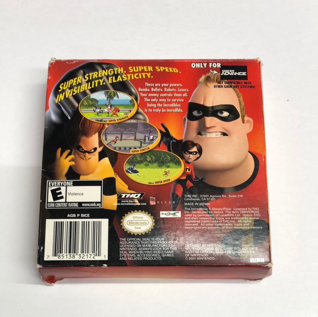 GBA - The Incredibles Nintendo Gameboy Advance W/ Box #1988