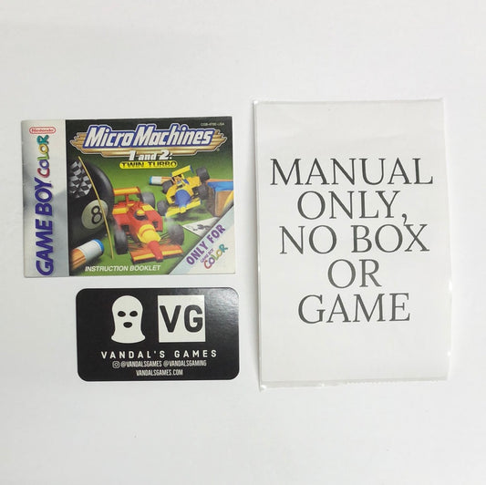 GBC - Micro Machines 1 and 2 Twin Turbo Nintendo Gameboy Color Manual Only #1994
