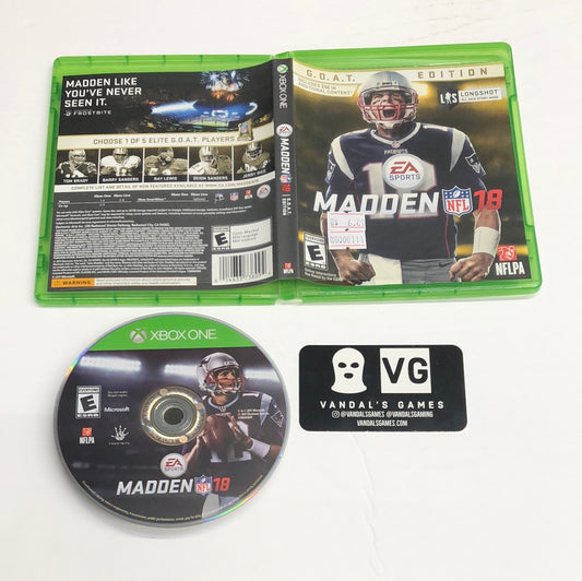 Xbox One - Madden NFL 18 G.O.A.T. Edition NO DLC Microsoft Xbox One W/ Case #111