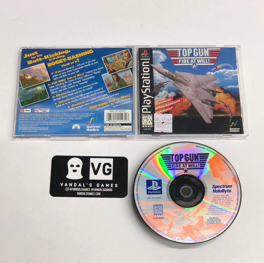 Ps1 - Top Gun Fire at Will New Case Sony PlayStation 1 Complete #111