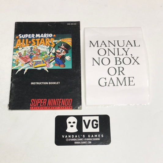 Snes - Super Mario All Stars Super Nintendo Manual Booklet Only No Game #1930